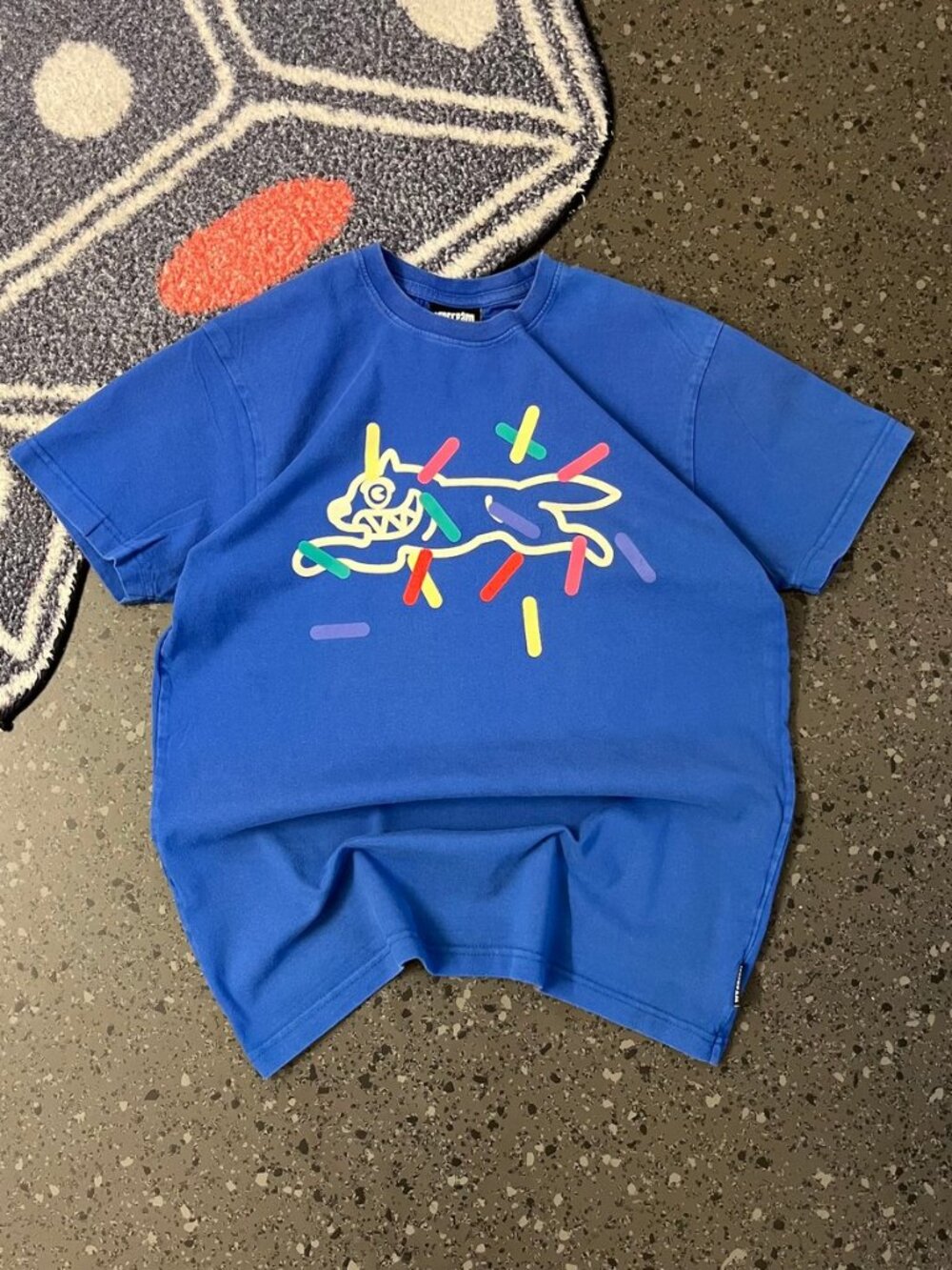 Ice Cream T-Shirt Blue Graphic Print M